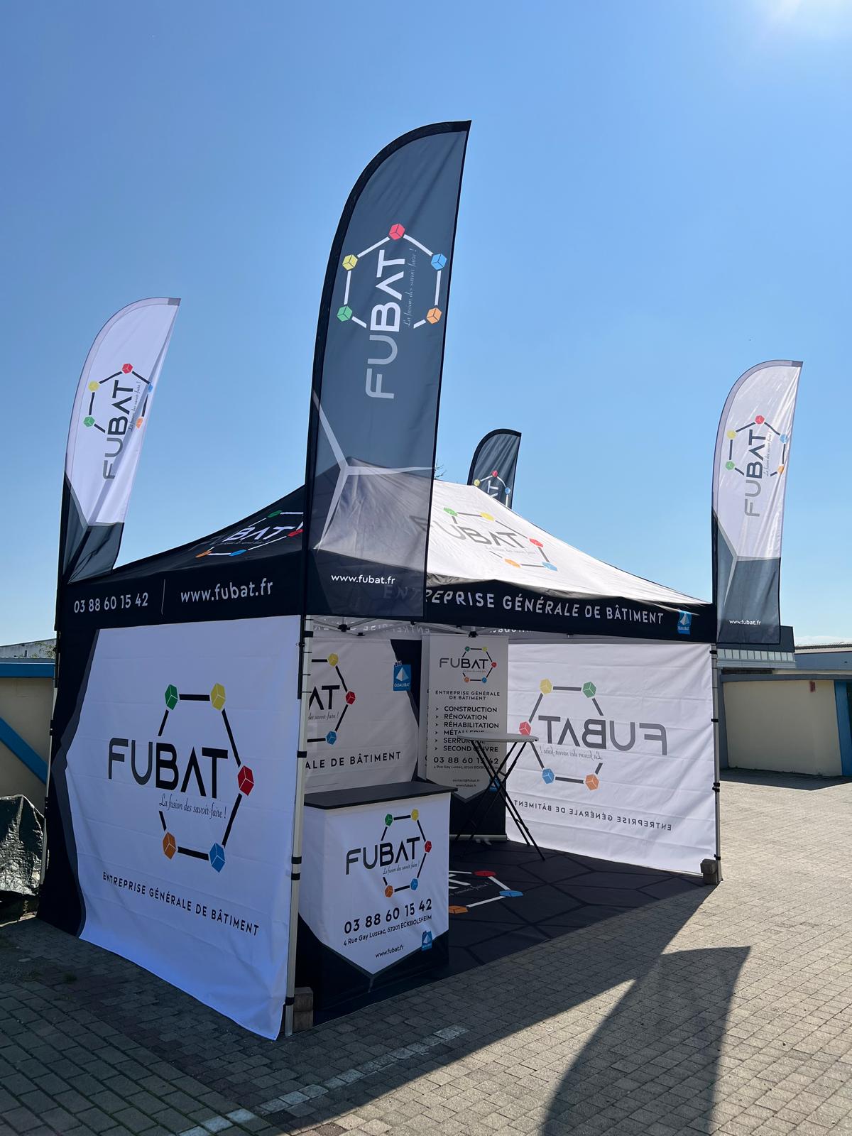 Stand PLV personnalisé pour salon professionnel BTP à Strasbourg, Bas-Rhin