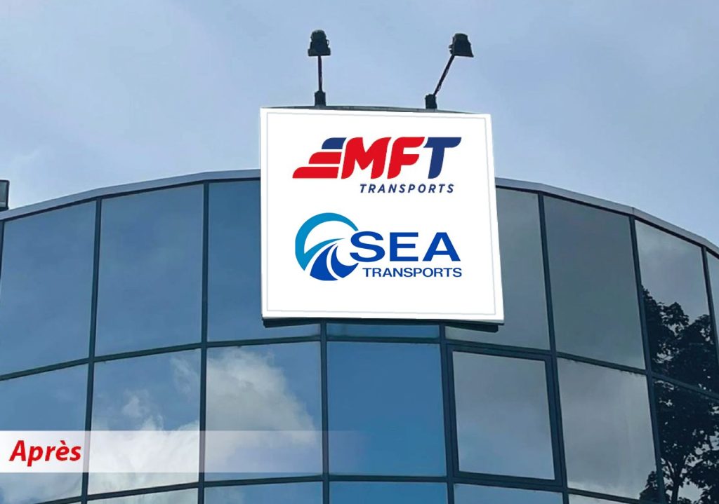 Conception, fabrication et installation d’une enseigne lumineuse pour la société de transport MFT à Brumath proche de Vendenheim